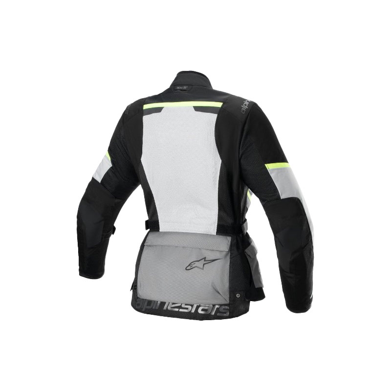 Jachetă moto Alpinestars Stella Andes Air Drystar pentru femei gri deschis-gri închis-negru-galben fluo