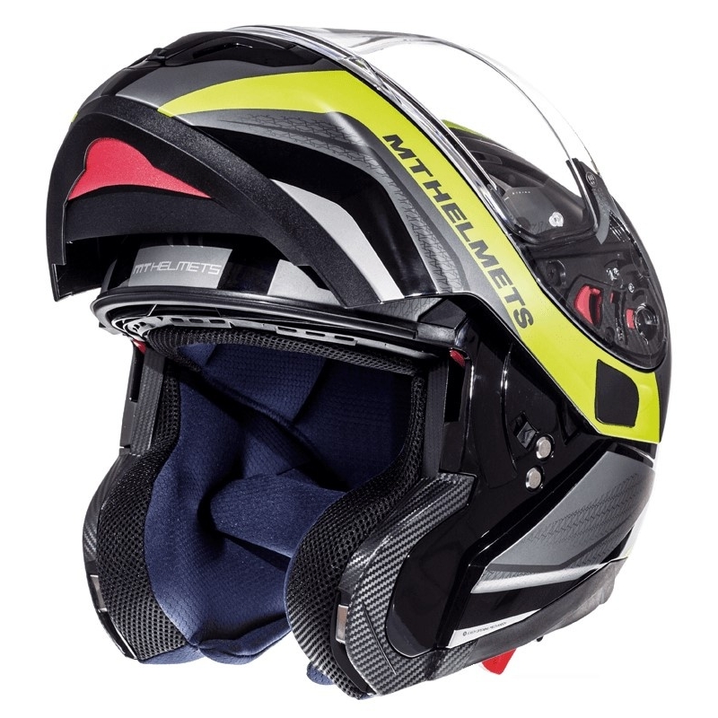 Cască de motociclist MT Atom Tarmac negru mat-fluo galben lichidare