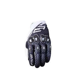 Mănuși moto Five Stunt Evo2 fibră alb-negru