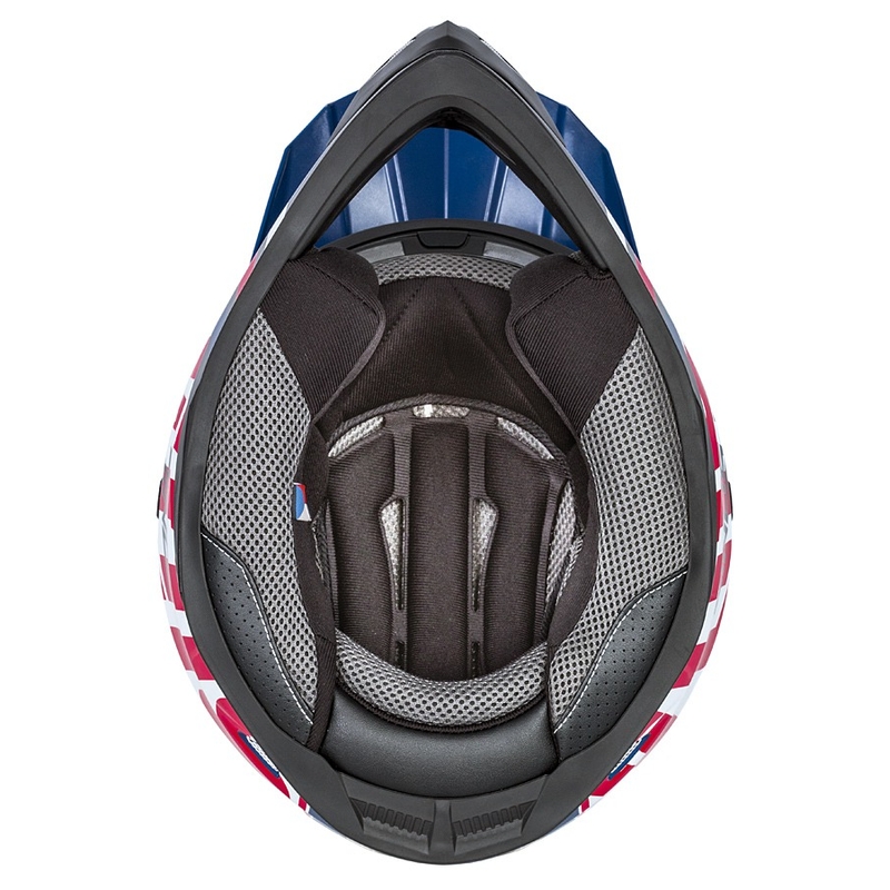 Casca motocross copii Cassida Cross Cup Sonic Junior rosu-albastru-alb-negru