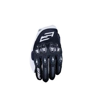 Mănuși pentru motocicletă Five Stunt Evo2 Airflow alb-negru