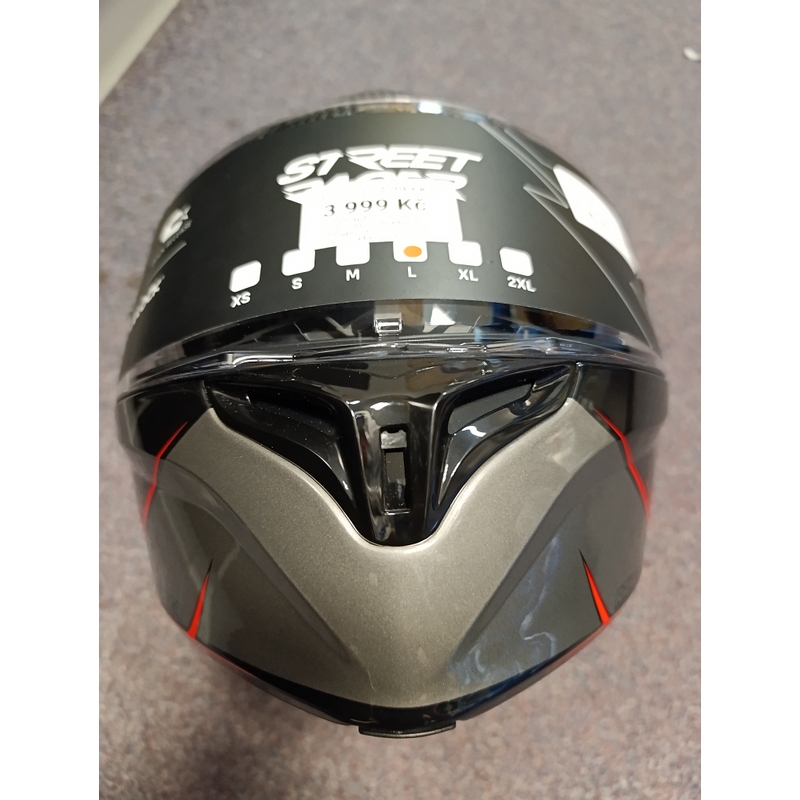 Cască de motocicletă flip-up Street Racer Ranger negru-roșu - II. calitate