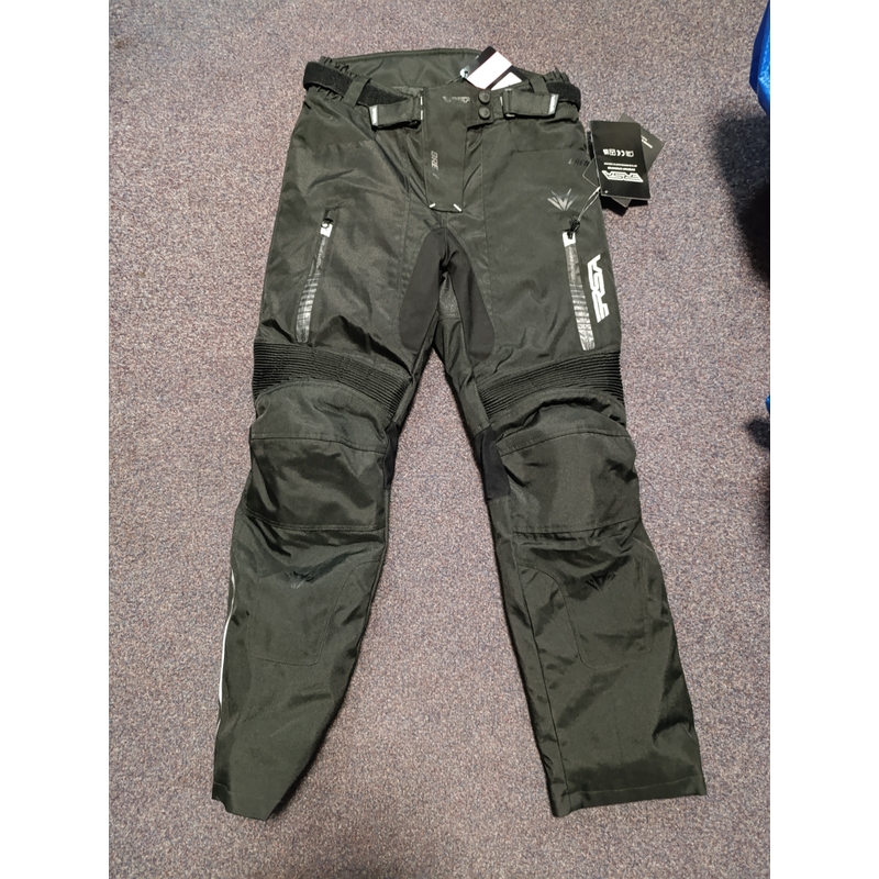 Pantaloni moto dama RSA Greby 2 negru-alb - II. calitate