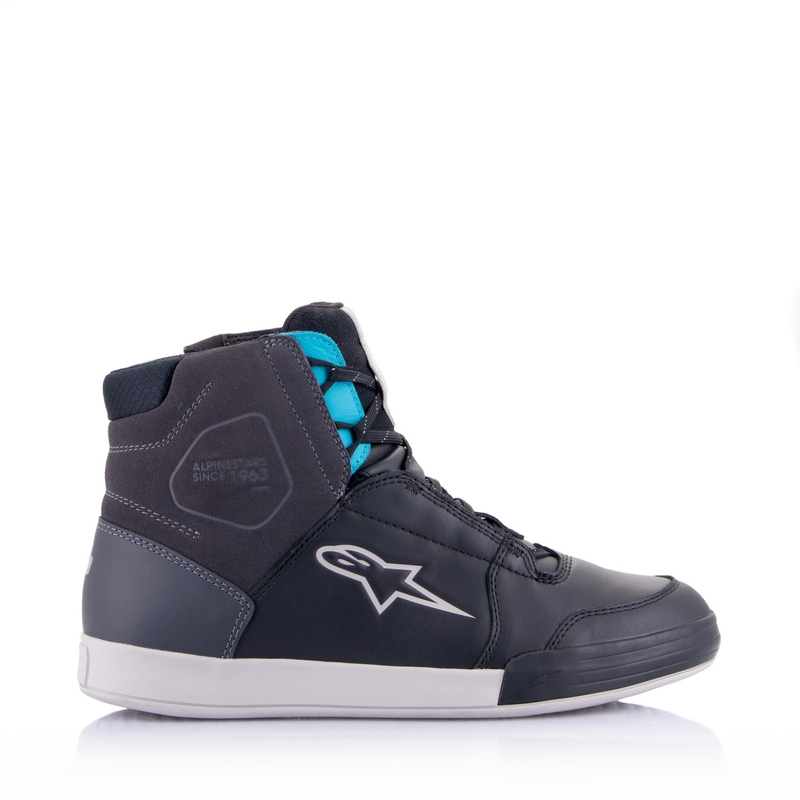 Cizme de motocicletă Alpinestars Stella Chrome Drystar pentru femei negru-gri-albastru