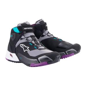 Ghete moto Alpinestars Stella CR-X Drystar pentru femei negru-gri-violet-turcoaz