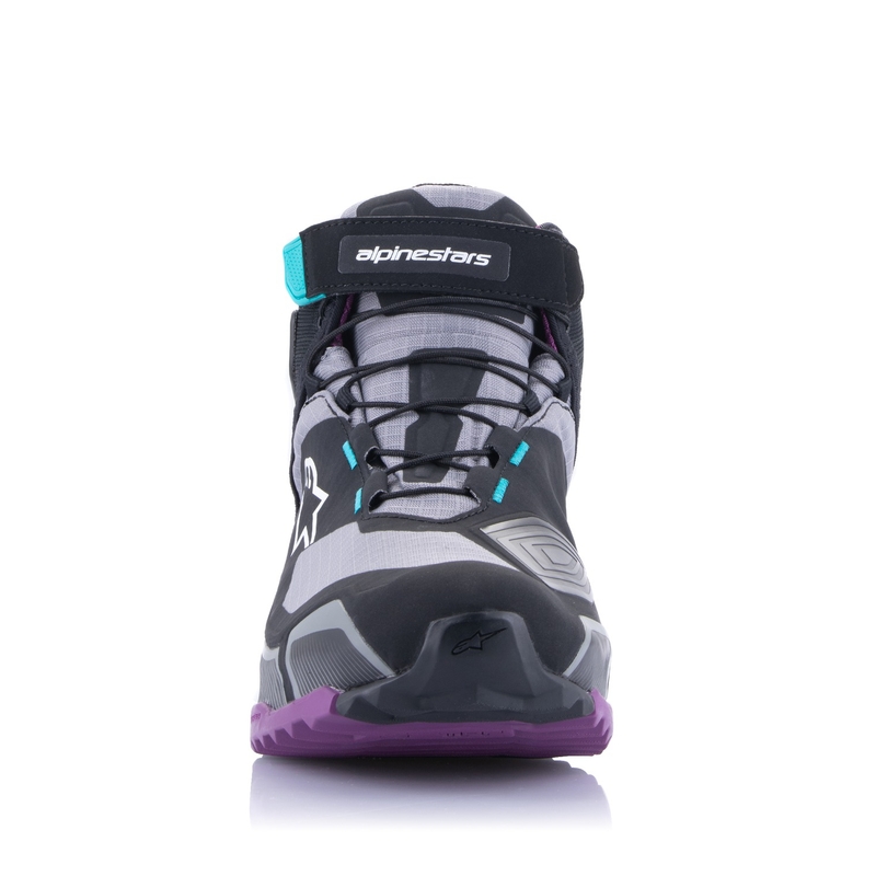 Ghete moto Alpinestars Stella CR-X Drystar pentru femei negru-gri-violet-turcoaz