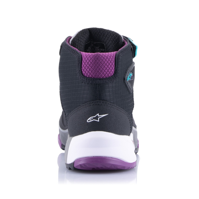 Ghete moto Alpinestars Stella CR-X Drystar pentru femei negru-gri-violet-turcoaz