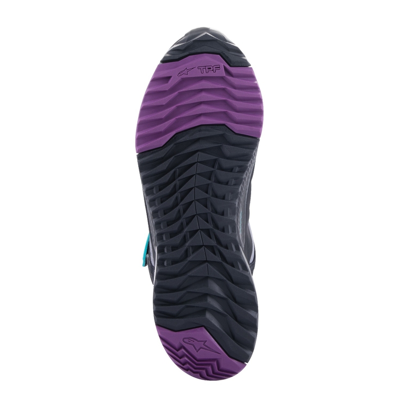 Ghete moto Alpinestars Stella CR-X Drystar pentru femei negru-gri-violet-turcoaz