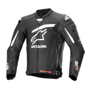 Geacă din piele moto Alpinestars GP Plus R 4 Rideknit alb-negru