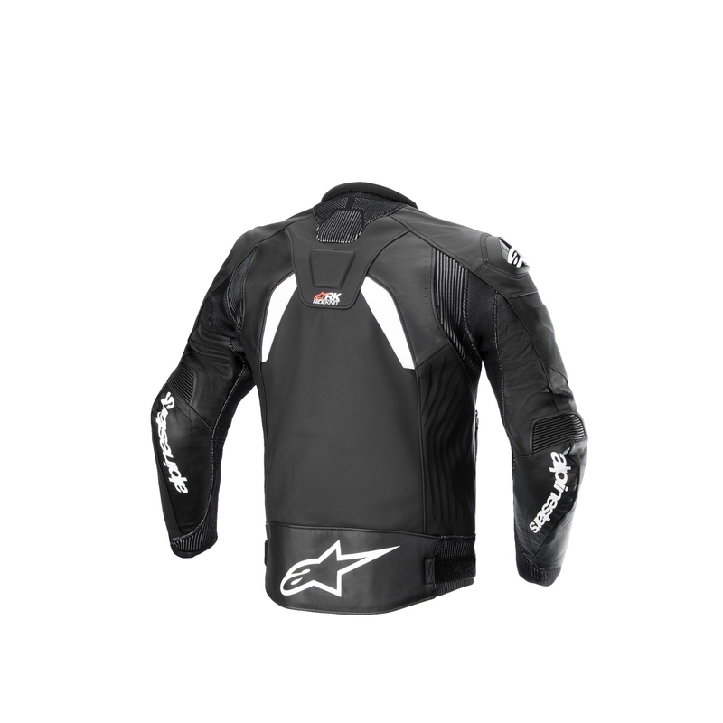 Geacă din piele moto Alpinestars GP Plus R 4 Rideknit alb-negru