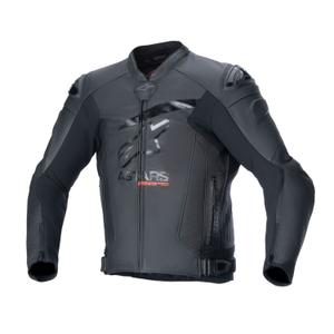 Geacă din piele moto Alpinestars GP plus R 4 Airflow negru-negru