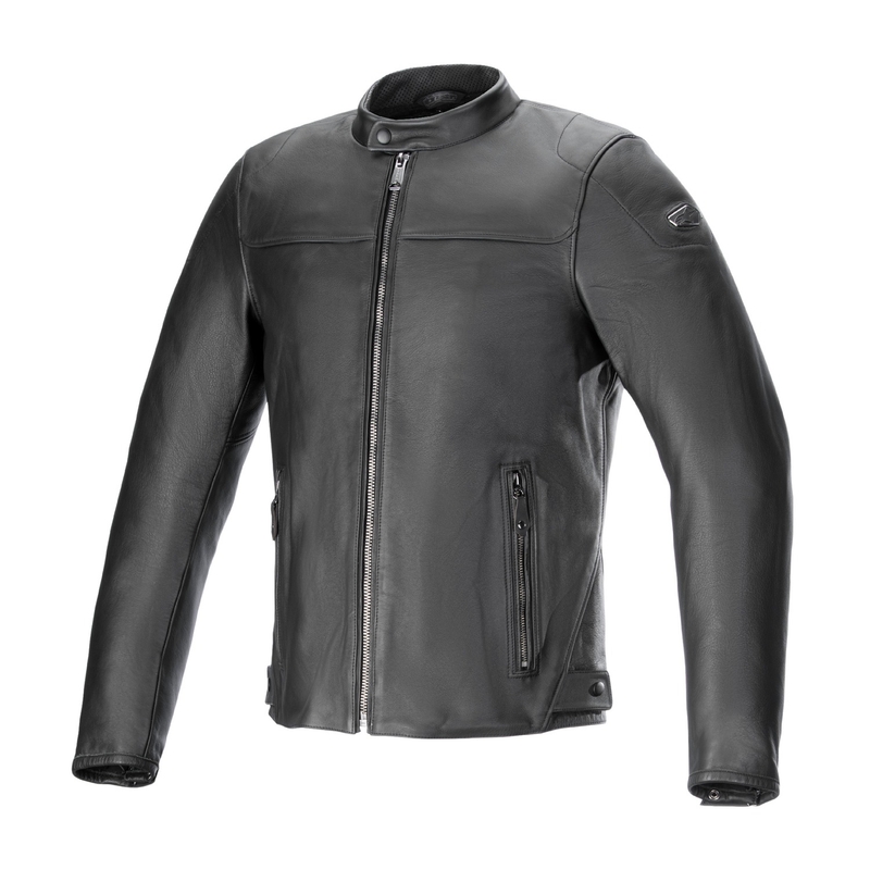 Jacheta moto piele Alpinestars Blacktrack negru-negru
