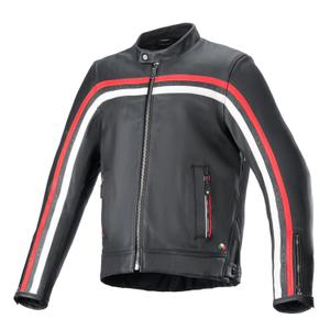 Geaca de piele moto Alpinestars Dyno negru-rosu-bej