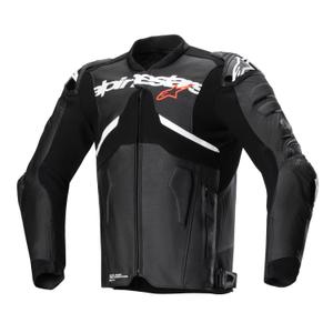 Geacă de motocicletă din piele Alpinestars Atem 5 alb-negru