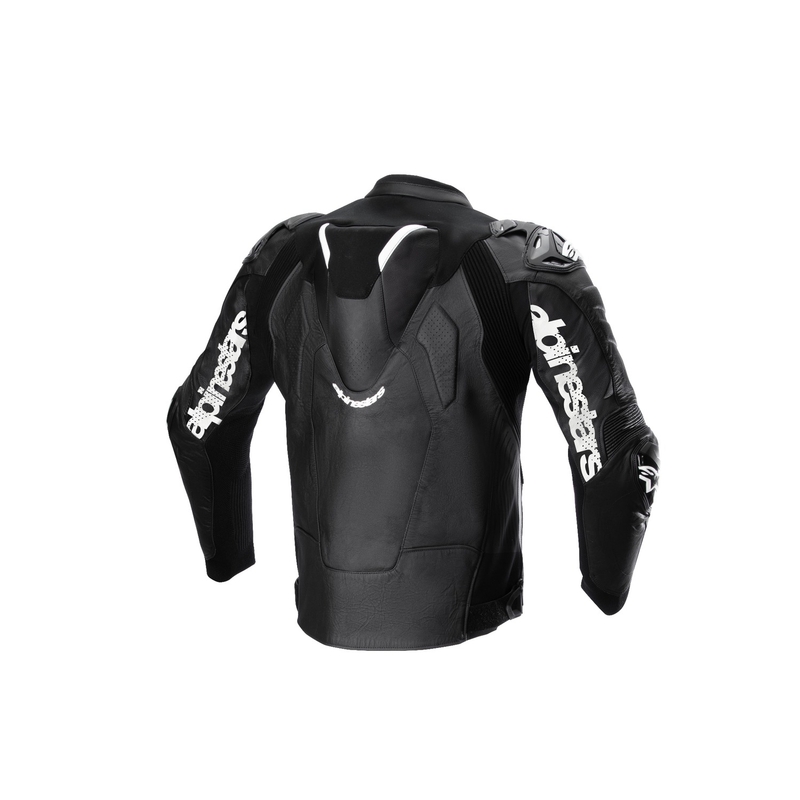 Geacă de motocicletă din piele Alpinestars Atem 5 alb-negru