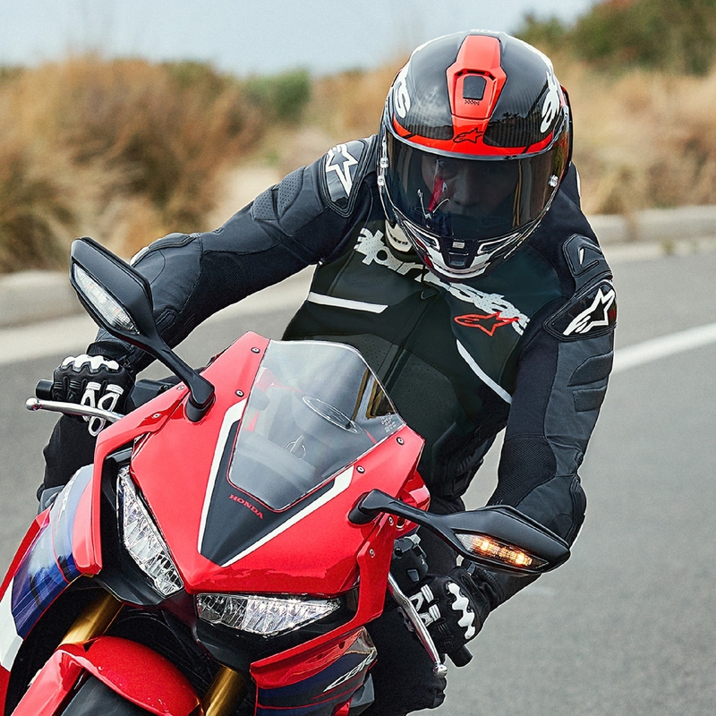 Geacă de motocicletă din piele Alpinestars Atem 5 alb-negru