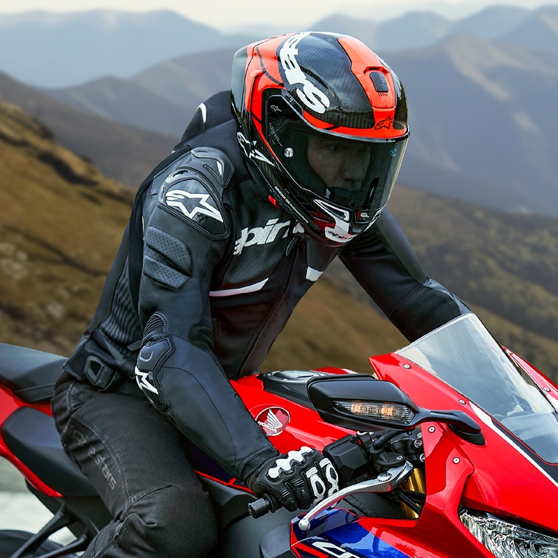 Geacă de motocicletă din piele Alpinestars Atem 5 alb-negru