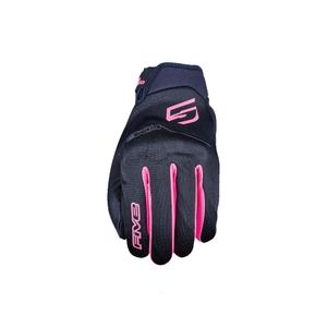 Mănuși moto damă FIVE Globe EVO negru-roz fluo