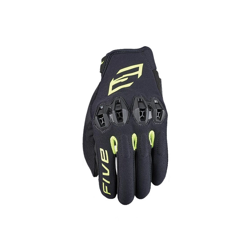 Mănuși moto FIVE Tricks negru-galben fluo