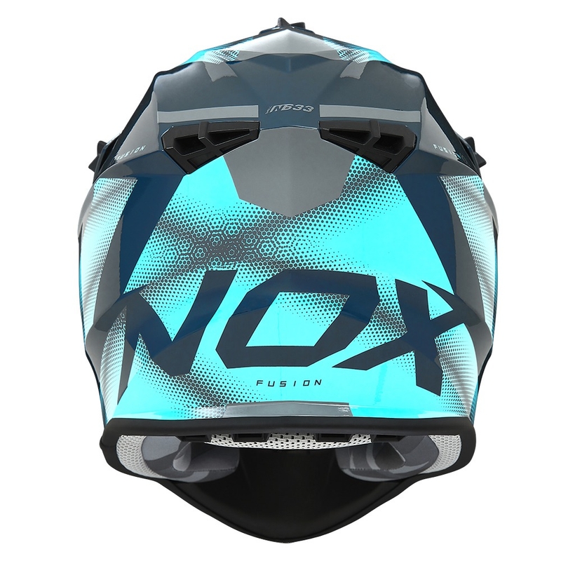 Casca motocross NOX N633 albastru-gri fluo