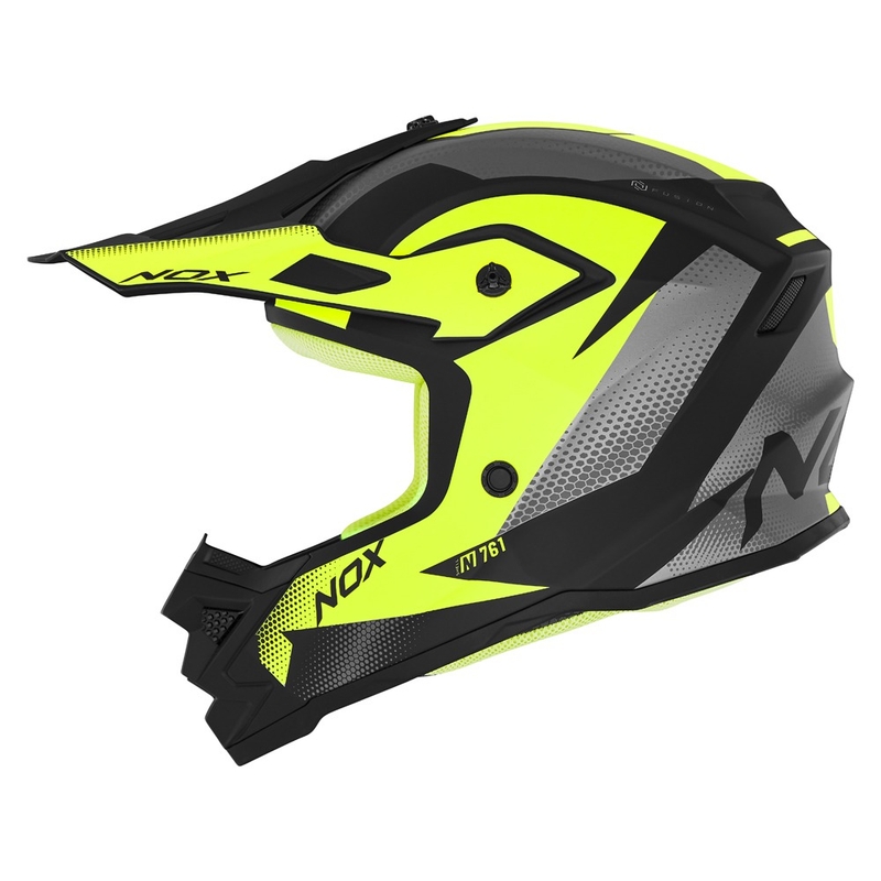 Casca motocross copii NOX N761 MX galben fluo-negru-gri