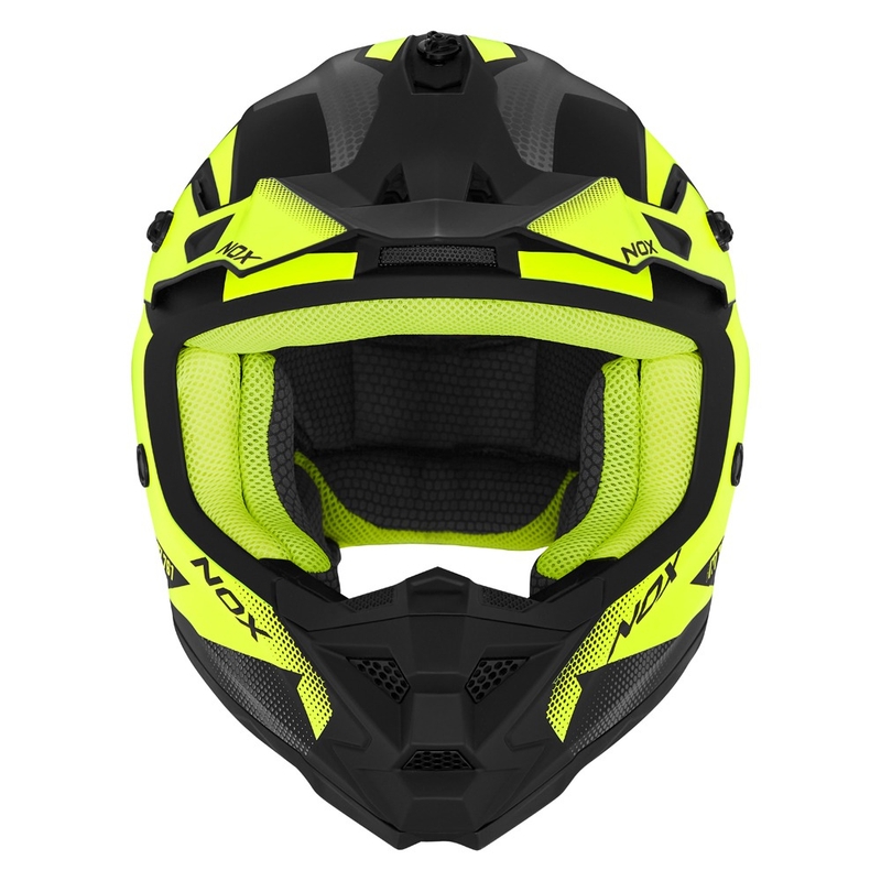 Casca motocross copii NOX N761 MX galben fluo-negru-gri