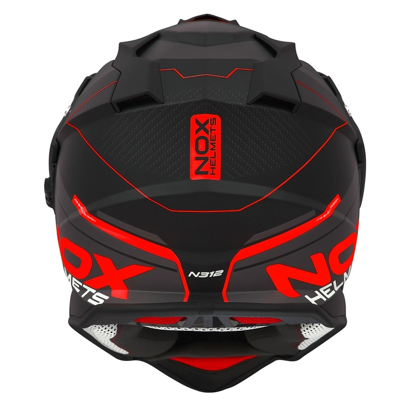 Casca enduro NOX N312 Drone negru-rosu mat