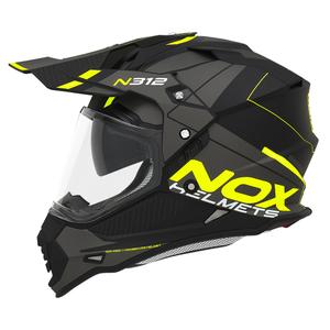 Casca Enduro NOX N312 Drone negru-galben mat