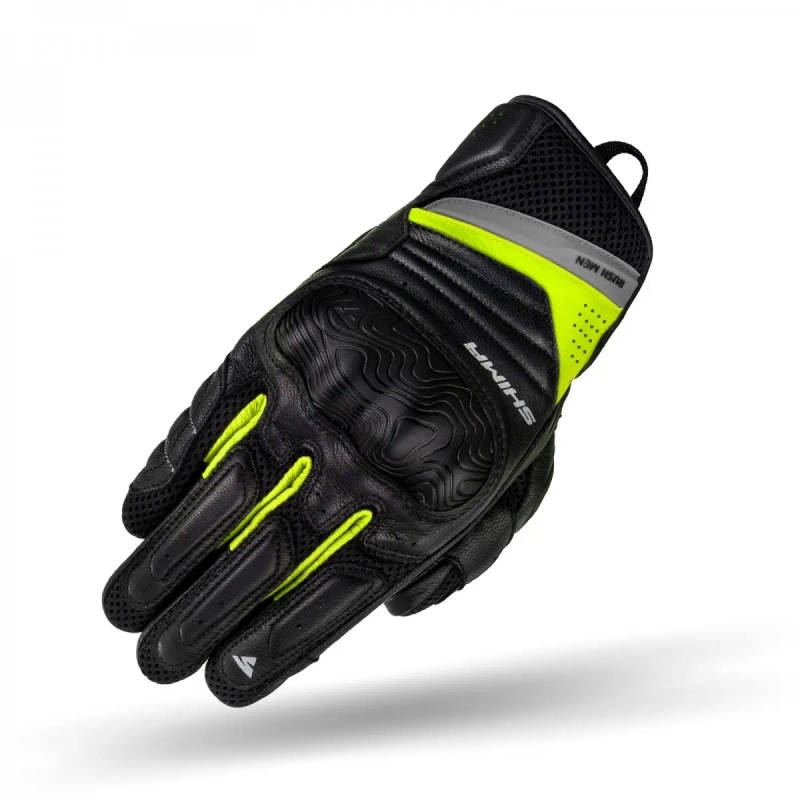 Mănuși de motocicletă Shima Rush negru-galben fluo