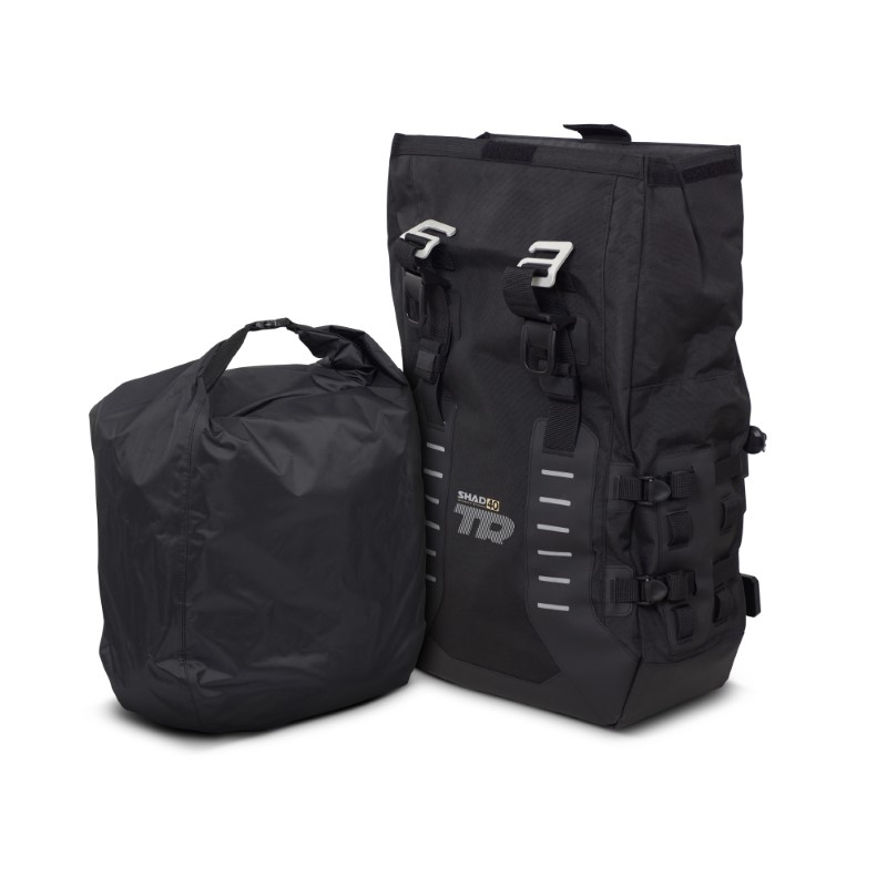 Set complet de genti laterale adventure SHAD TERRA TR40 si topcase din aluminiu SHAD TERRA 55L, incluzand kitul de montaj SHAD Voge 650DS / 650DSX