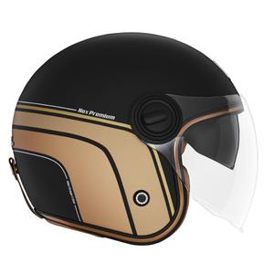 Casca moto deschisa NOX PREMIUM Heritage mat negru-auriu