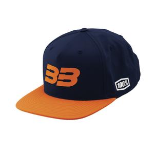 Capac 100% BB33 Snapback albastru-portocaliu