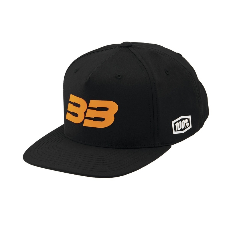 Capac 100% BB33 Snapback negru-portocaliu