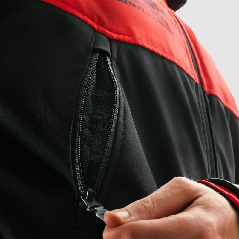 Geacă de motocicletă softshell Rebelhorn Slash negru-roșu