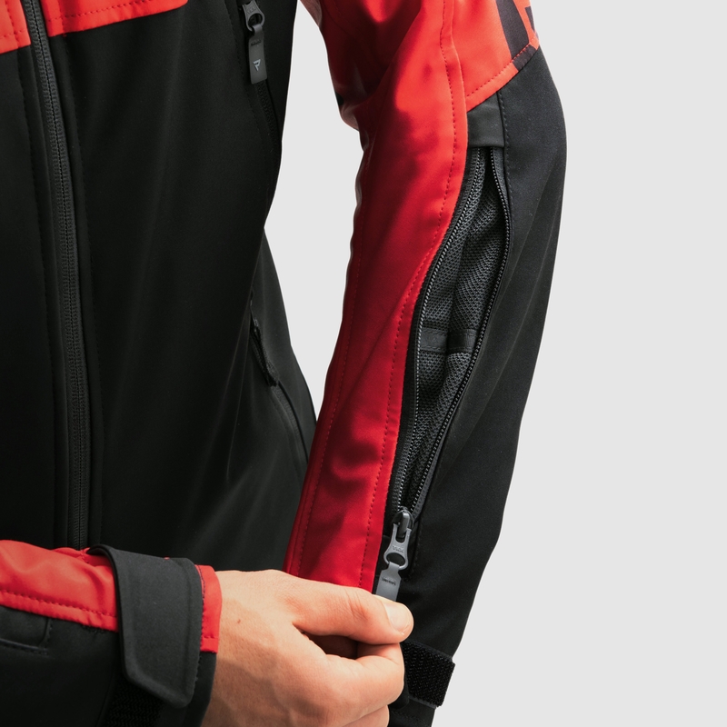 Geacă de motocicletă softshell Rebelhorn Slash negru-roșu