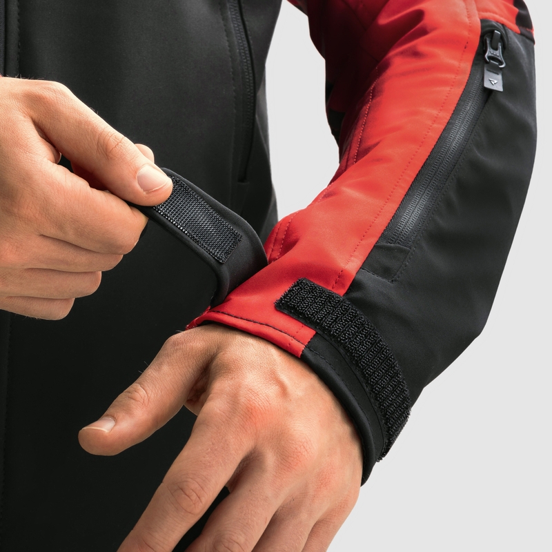 Geacă de motocicletă softshell Rebelhorn Slash negru-roșu