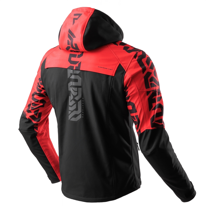 Geacă de motocicletă softshell Rebelhorn Slash negru-roșu