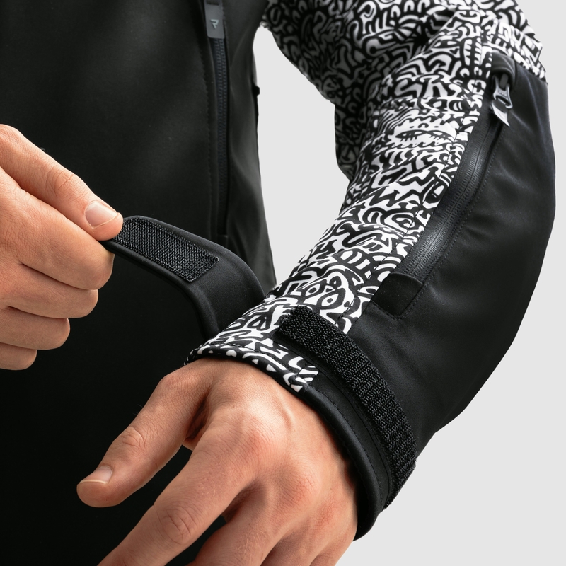 Jachetă de motocicletă softshell Rebelhorn Slash Noriaki alb-negru