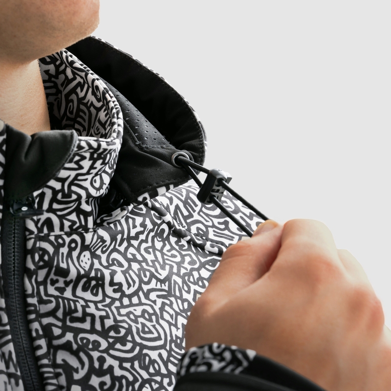 Jachetă de motocicletă softshell Rebelhorn Slash Noriaki alb-negru