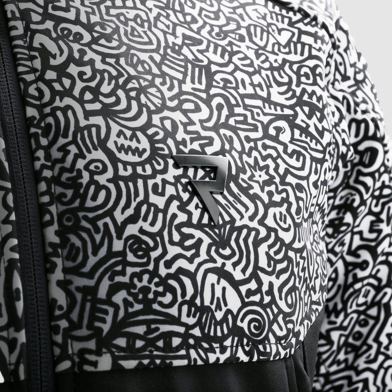 Jachetă de motocicletă softshell Rebelhorn Slash Noriaki alb-negru