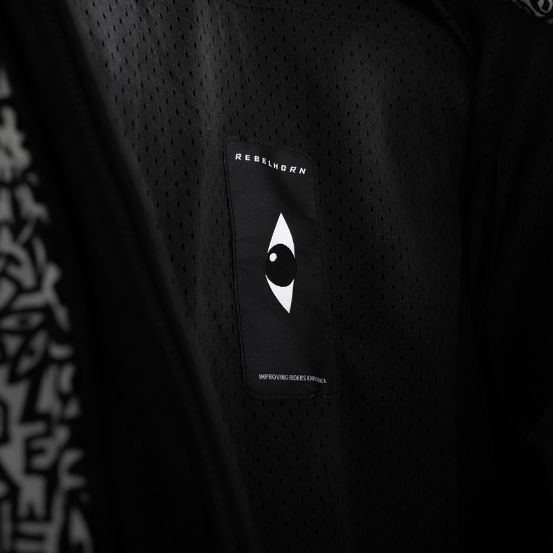 Jachetă de motocicletă softshell Rebelhorn Slash Noriaki alb-negru