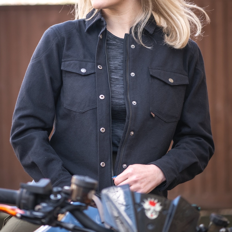 Cămașă moto damă Oxford Kickback 2.0 neagră