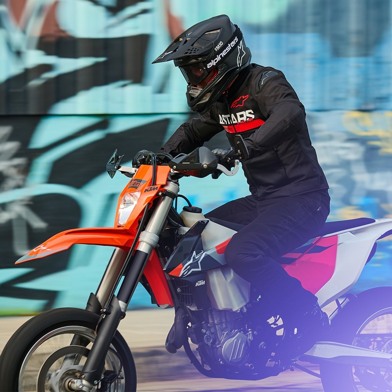 Jacheta moto Alpinestars SMX Air negru-rosu fluo