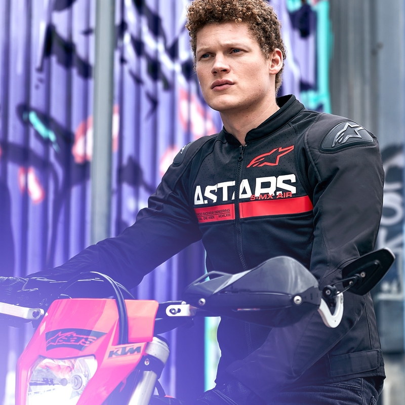 Jacheta moto Alpinestars SMX Air negru-rosu fluo