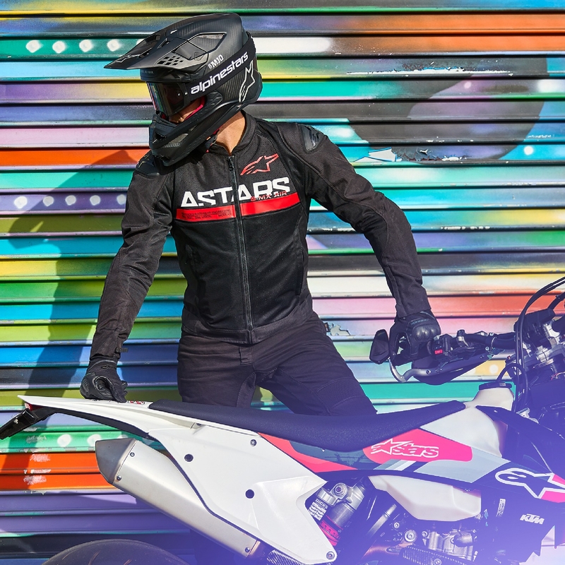 Jacheta moto Alpinestars SMX Air negru-rosu fluo
