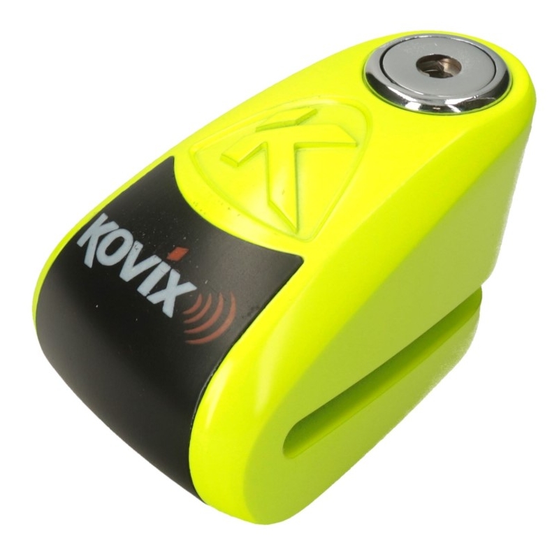 Blocaj pentru frâne pe disc cu alarmă KOVIX KAZ10 galben fluo