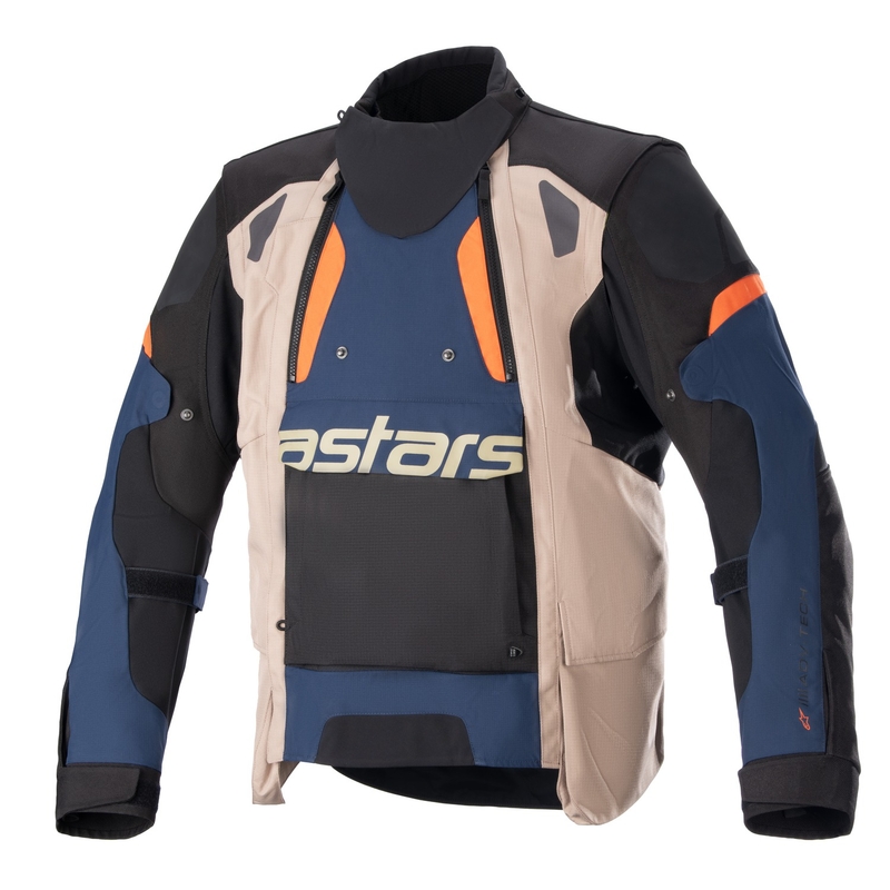 Jachetă moto Alpinestars Halo Drystar Albastru închis-Kaki-Portocaliu-Negru