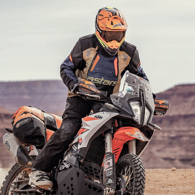 Jachetă moto Alpinestars Halo Drystar Albastru închis-Kaki-Portocaliu-Negru