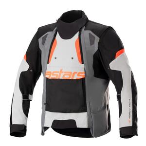 Jachetă moto Alpinestars Halo Drystar Gri deschis-Gri închis-Negru-Roșu fluo