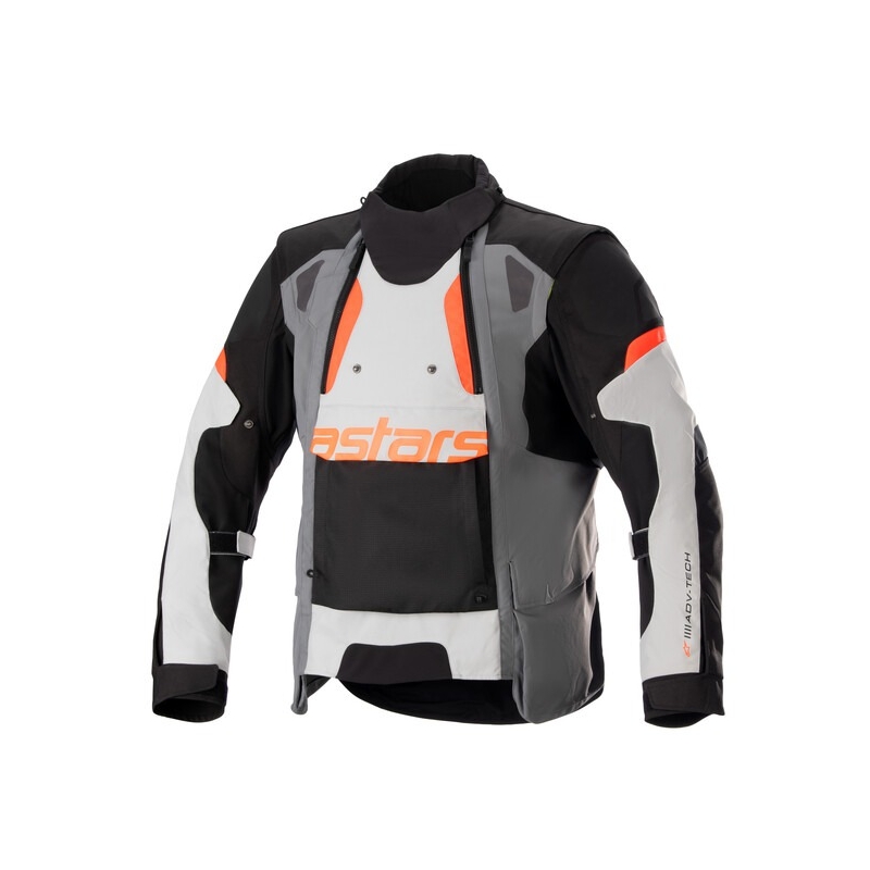 Jachetă moto Alpinestars Halo Drystar Gri deschis-Gri închis-Negru-Roșu fluo